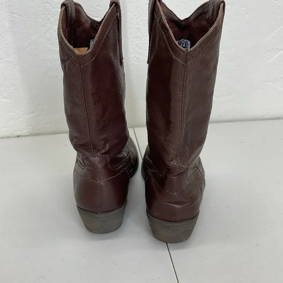 VGUC Frye Size boys 2 Carson Pull On Dark Brown Western Boho Boots