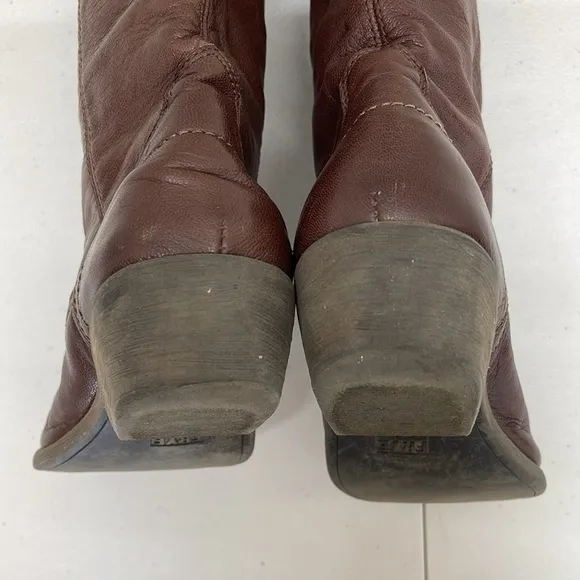 VGUC Frye Size boys 2 Carson Pull On Dark Brown Western Boho Boots