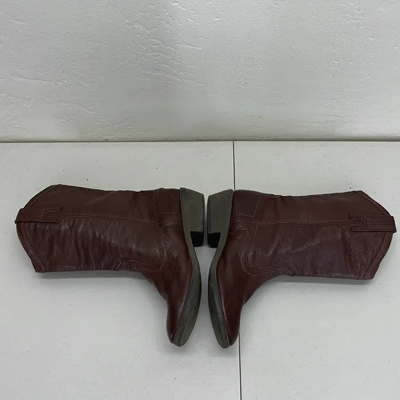 VGUC Frye Size boys 2 Carson Pull On Dark Brown Western Boho Boots