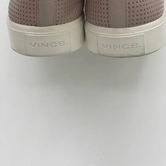 Vince Blair Perforated Leather Slip-On Sneakers in Taupe Women's Size 5 Neutral