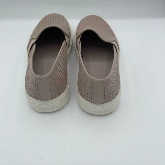 Vince Blair Perforated Leather Slip-On Sneakers in Taupe Women's Size 5 Neutral