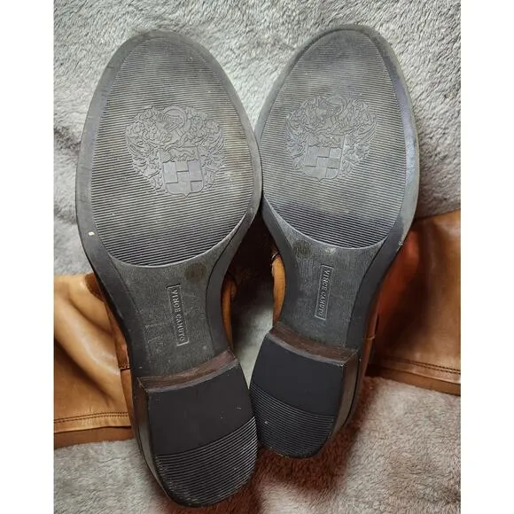 Vince Camuto Bedina 2 Tone Tall Riding Boots 7M 100 % Leather Western Boho