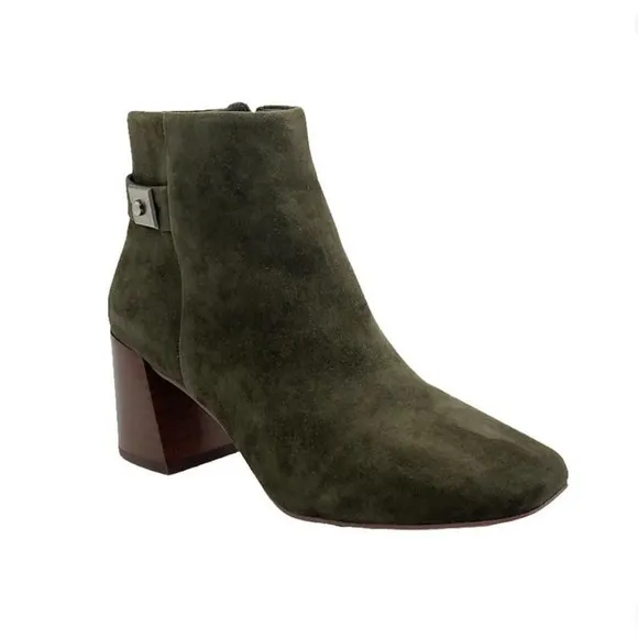 Vince Camuto Lux Kid Suede Booties NEW sz 5 Dark Greenery Laiklen Leather Shoes