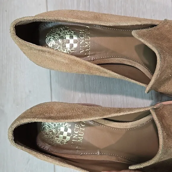 Vince Camuto Women Wevenly Suede Square Toe Heels shoes sz 8M