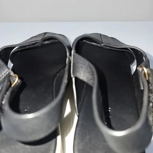 Vince Jenaya Platform Sandal Chunky Slingback Black Leather Cream Size 8