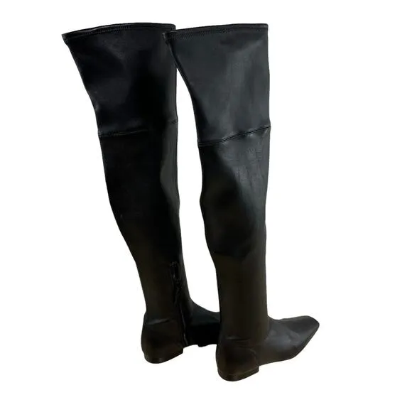 Vince NWOB Nissa 2 Over the Knee Boots Black Size 5M 100% Leather Square Toe