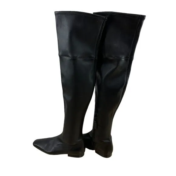 Vince NWOB Nissa 2 Over the Knee Boots Black Size 5M 100% Leather Square Toe