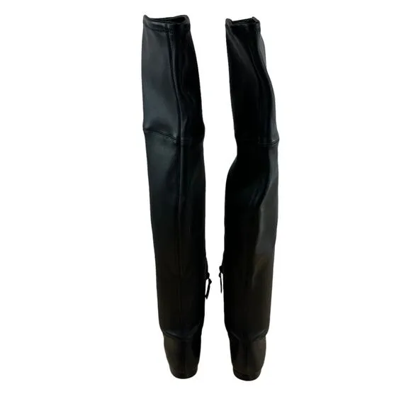 Vince NWOB Nissa 2 Over the Knee Boots Black Size 5M 100% Leather Square Toe