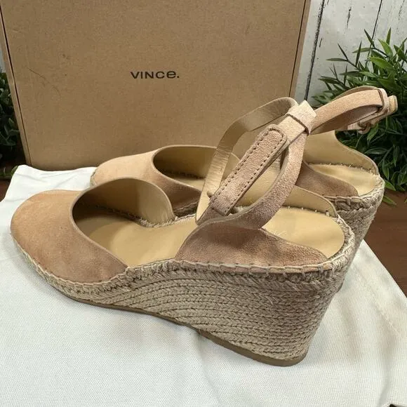 Vince Women's Cecilia Ankle Strap Espadrille Wedge Sandals Size 11 $325