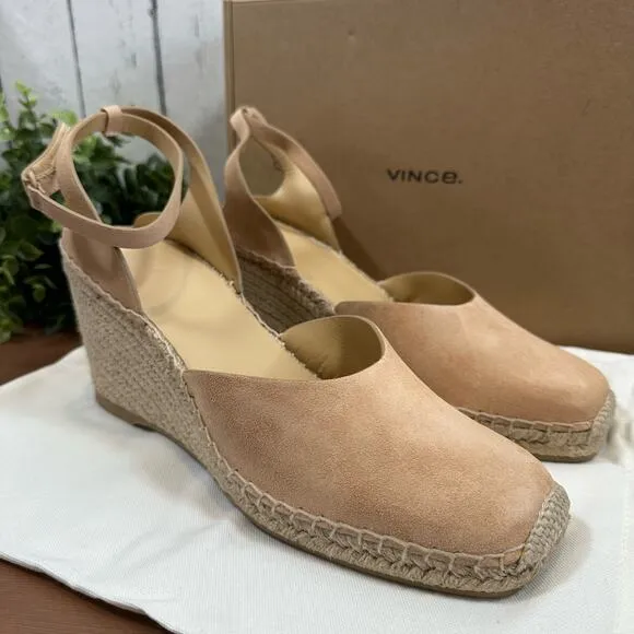 Vince Women's Cecilia Ankle Strap Espadrille Wedge Sandals Size 11 $325