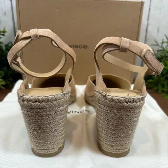 Vince Women's Cecilia Ankle Strap Espadrille Wedge Sandals Size 11 $325