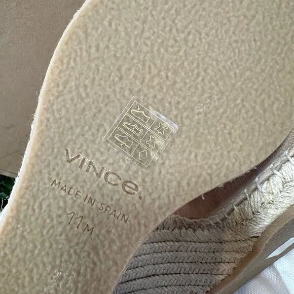 Vince Women's Cecilia Ankle Strap Espadrille Wedge Sandals Size 11 $325