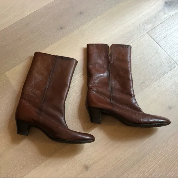 Vintage 100% Leather Elgin Sherpa Lined Boots Women’s 7