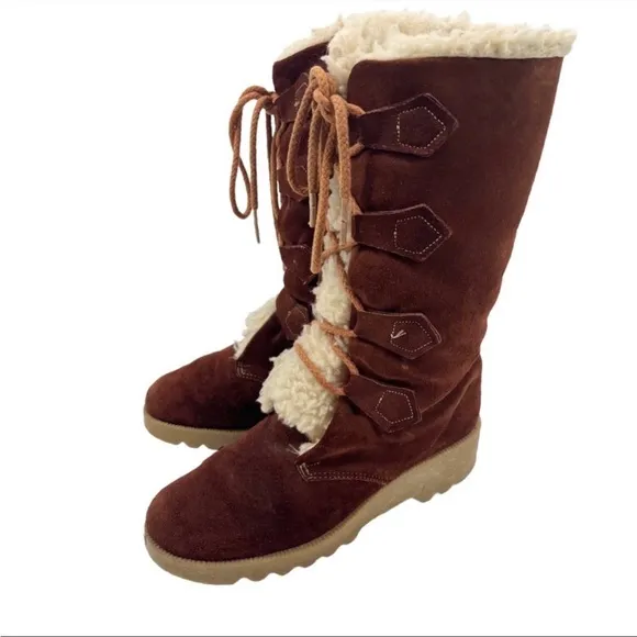 Vintage 1970s Sherpa Lined Boots