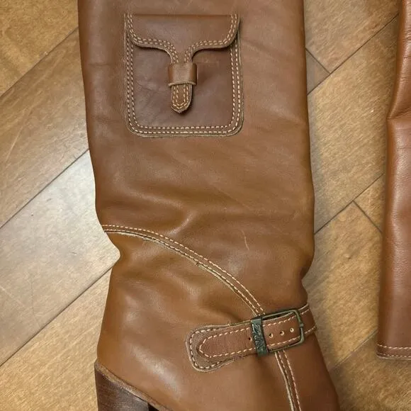 Vintage 1970s Zodiac Amazing Side Pocket Campus Brown Boots Size 5