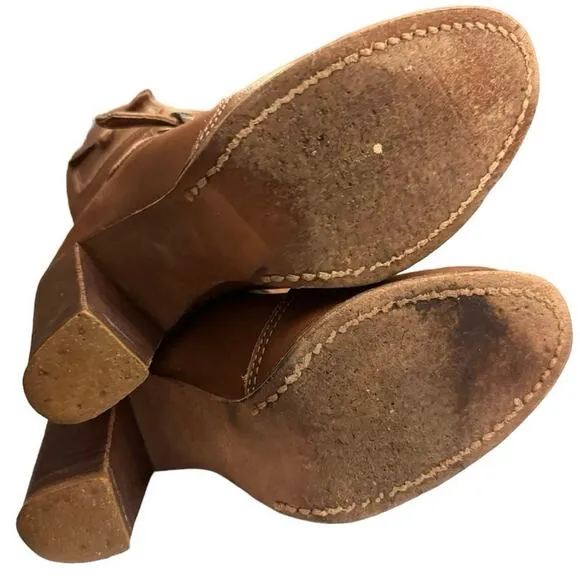 Vintage 1970s Zodiac Amazing Side Pocket Campus Brown Boots Size 5