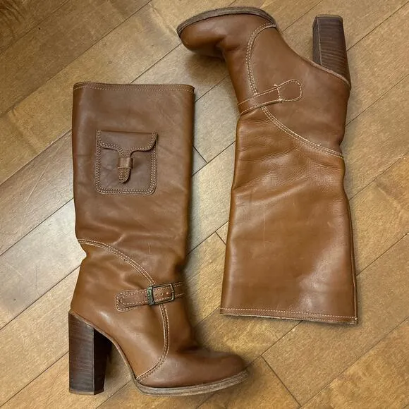 Vintage 1970s Zodiac Amazing Side Pocket Campus Brown Boots Size 5