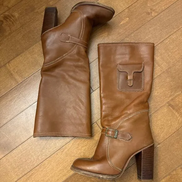 Vintage 1970s Zodiac Amazing Side Pocket Campus Brown Boots Size 5