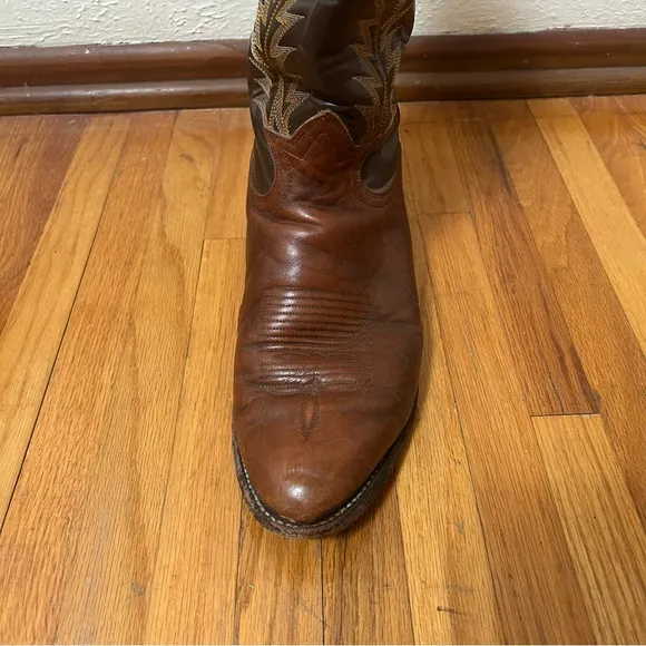 Vintage 1980s Tony Lama Brown Leather Cowboy Boots