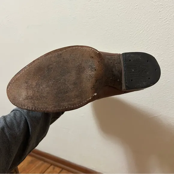 Vintage 1980s Tony Lama Brown Leather Cowboy Boots