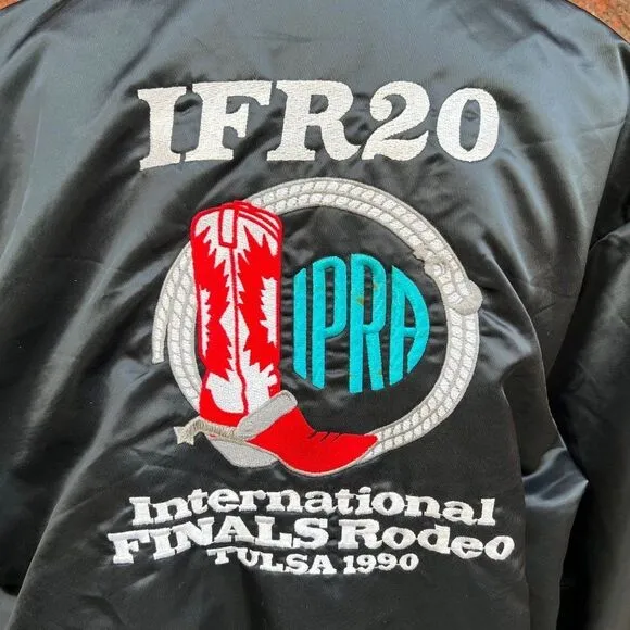 Vintage 1990 IFR International Finals Rodeo Tulsa 1990 Satin Jacket XL