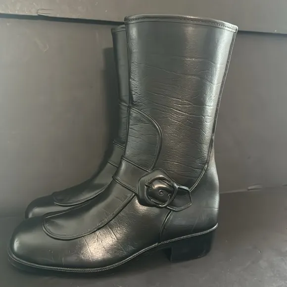 Vintage 70s Black Rubber Boots