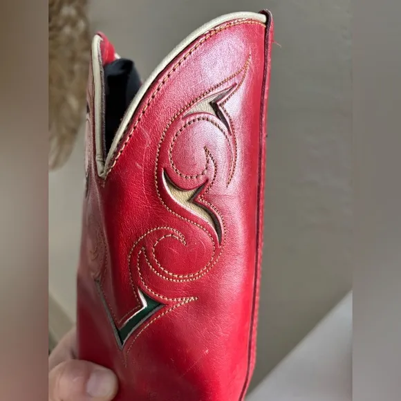 Vintage 70’s Dingo Boots, Cherry Red Vintage Cowgirl, Nashville, Western 6.5
