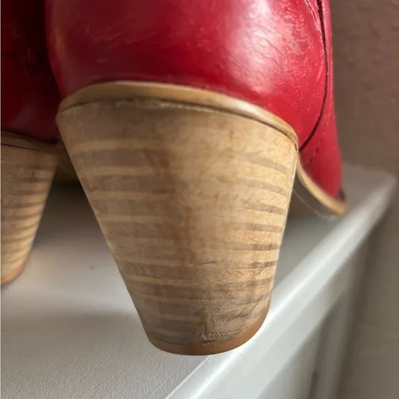 Vintage 70’s Dingo Boots, Cherry Red Vintage Cowgirl, Nashville, Western 6.5