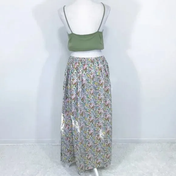 Vintage 70s Floral Full Skirt Sz M