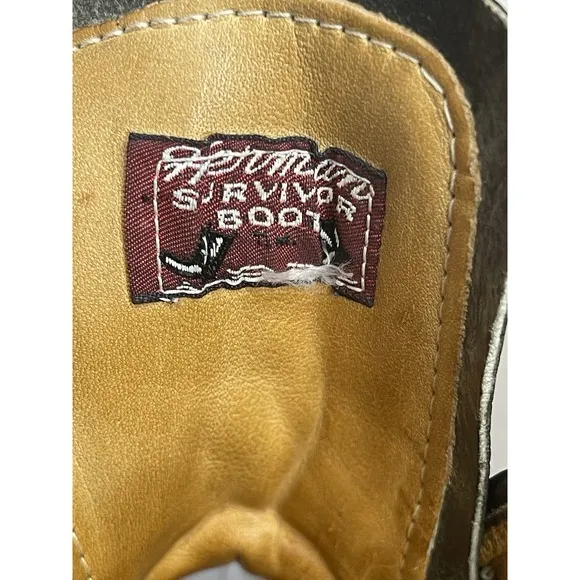 Vintage 70s Herman Survivor  Dark Green Combat Boots Mens 8 Military Grunge Work
