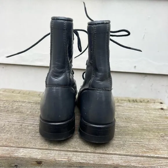 Vintage 80s 90s Justin Roper Gray Lace Up Kilte Fringe Toe Cowgirl Western Boots