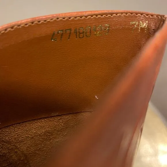 Vintage 80s Leather Boots 7 | Made in Brazil, Embossed Western Riding Boots, NEW
