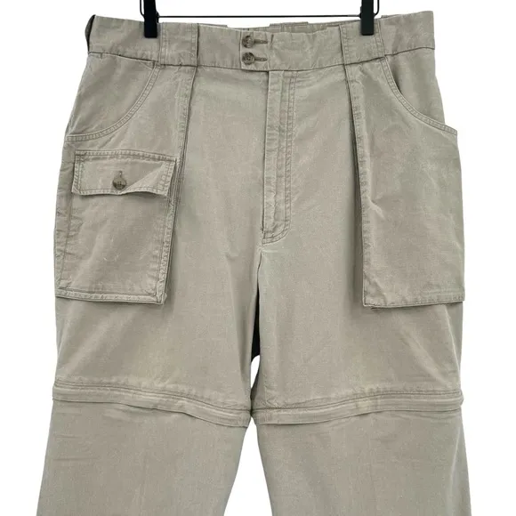 Vintage 80s/90s Banana Republic Cargo Pants Convertible Shorts/Pants Tan | 36&quot;