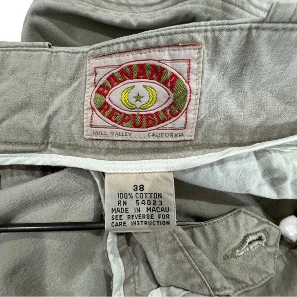 Vintage 80s/90s Banana Republic Cargo Pants Convertible Shorts/Pants Tan | 36&quot;
