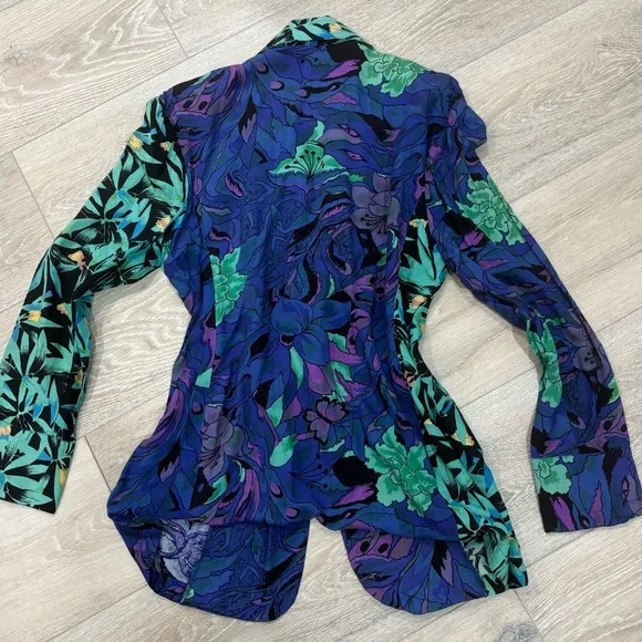Vintage 90s Beaded Sequin Floral Blazer