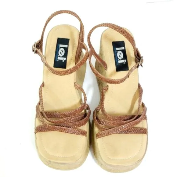 Vintage 90s epic platform braided strap sandals 9
