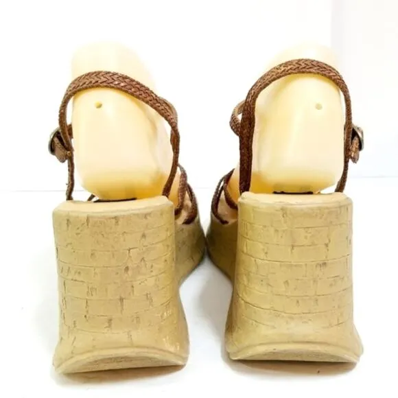 Vintage 90s epic platform braided strap sandals 9