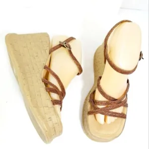 Vintage 90s epic platform braided strap sandals 9
