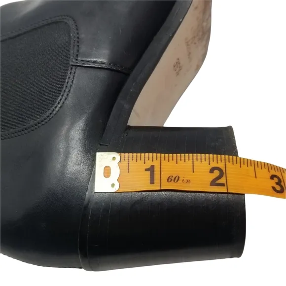 Vintage 90's Guess Black Leather Square Toe Boots Runway Friends Rachel Crawford