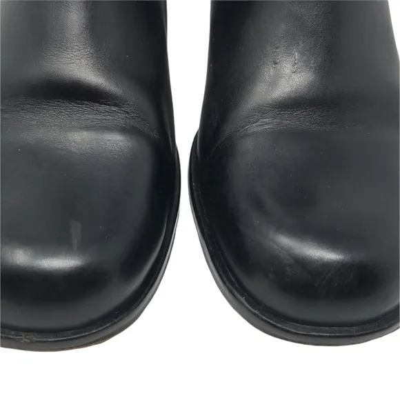Vintage 90's Guess Black Leather Square Toe Boots Runway Friends Rachel Crawford