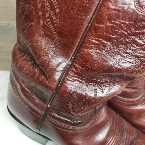 Vintage 90s Tony lama made in mexico cowboy boots size 8.5 D beautiful brown