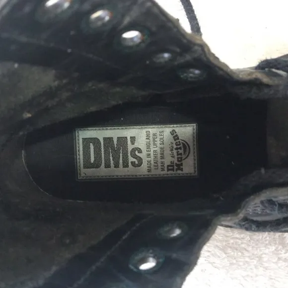 Vintage 90s Y2K Dr. Martens Black Leather Moto Combat Lace Up Boots