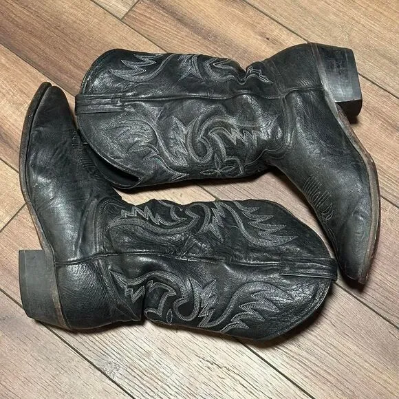 Vintage Abilene black western cowboy boots size 11 EE