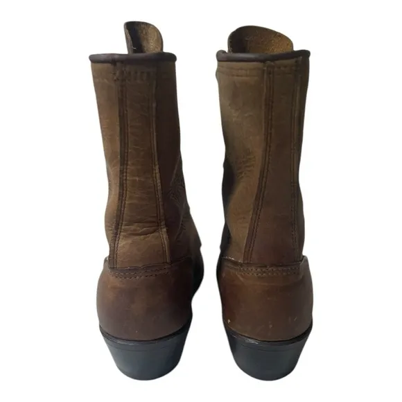 Vintage Abilene Boot Co  Women’s Brown Leather Western Lace Roper Boots