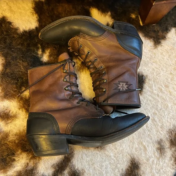 Vintage Abilene Western Lace Up Kiltie Boots