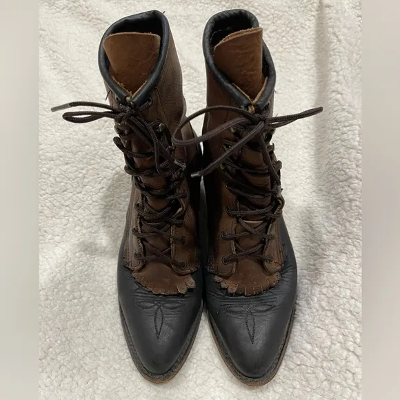 Vintage Abilene Western Lace Up Kiltie Boots