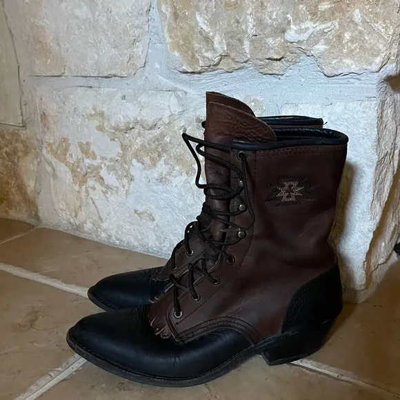 Vintage Abilene Western Lace Up Kiltie Boots