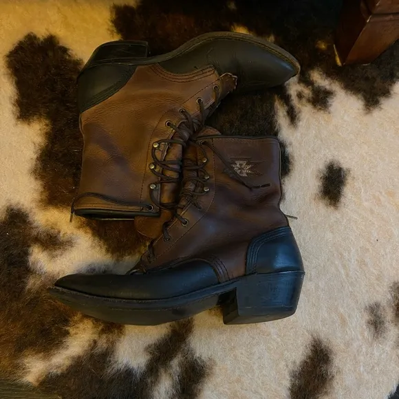 Vintage Abilene Western Lace Up Kiltie Boots