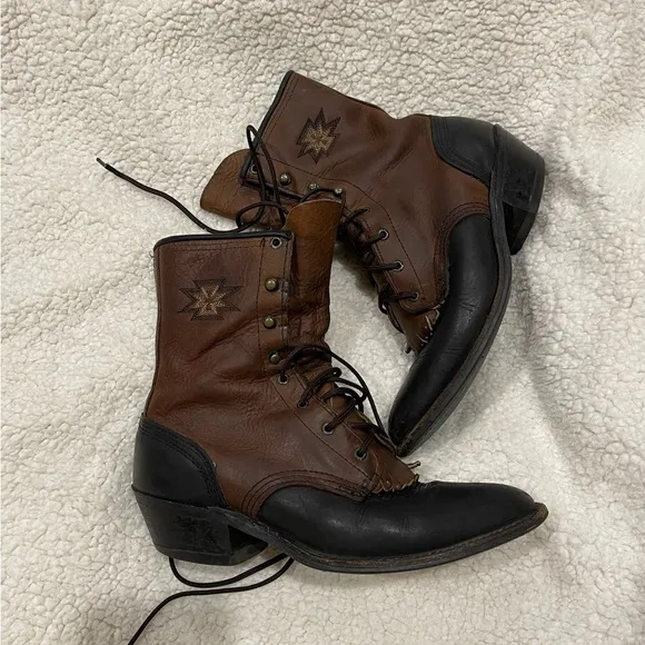 Vintage Abilene Western Lace Up Kiltie Boots