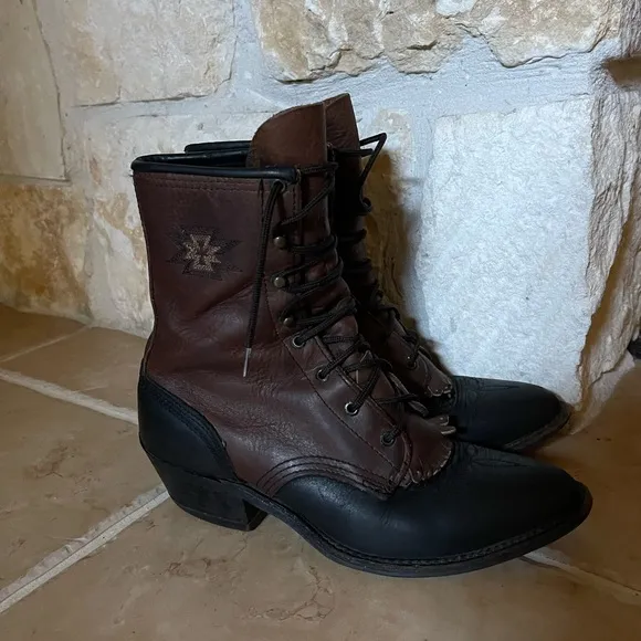 Vintage Abilene Western Lace Up Kiltie Boots